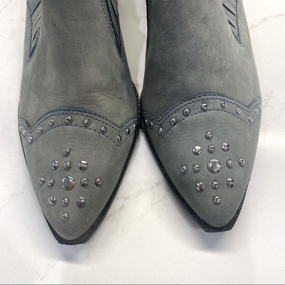 Mootsies Tootsies Vintage Western Studded Booties Sage Grey Size 7 - Picture 8 of 8